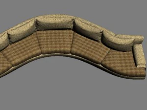 曲線的なソファ 3Dモデル