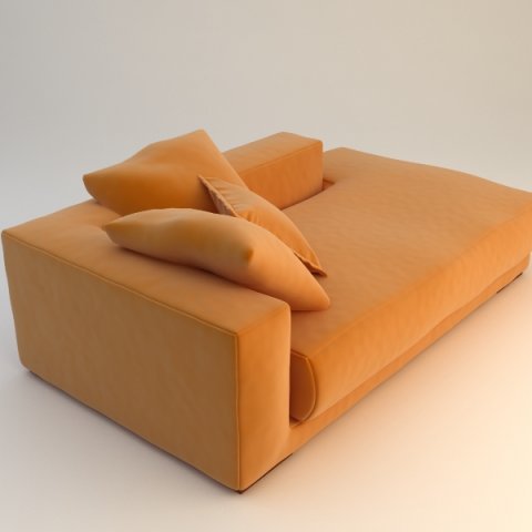 orange sofa daybed Modelo 3D .c4d .max .obj .3ds .fbx .stl .blend 