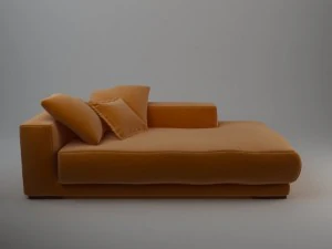 pomarańczowa rozkładana sofa Model 3D