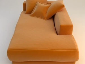 pomarańczowa rozkładana sofa Model 3D