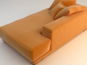pomarańczowa rozkładana sofa Model 3D