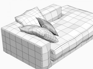 orange sofa daybed Modelo 3D