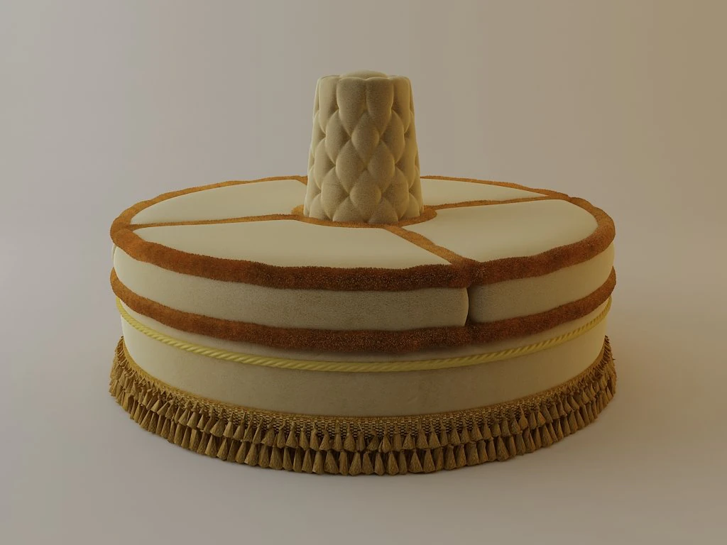 round upholstered bench 3D Model .c4d .max .obj .3ds .fbx .stl .blend 