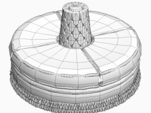 round upholstered bench 3D Model
