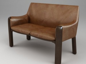 photorealistic upholstered bench 3D Model