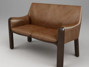 Фотореалистичная скамейка с мягкой обивкой 3D Модель