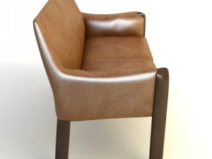 photorealistic upholstered bench 3D Model