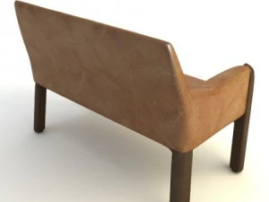 photorealistic upholstered bench 3D Model