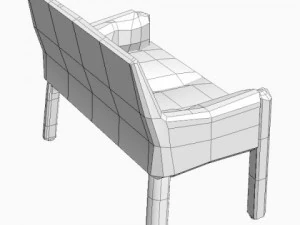 photorealistic upholstered bench 3D Model