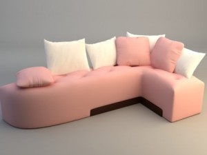 pink corner sofa 3D मॉडल