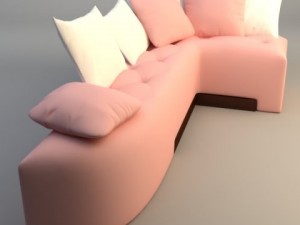 pink corner sofa 3D मॉडल