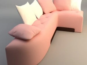 pink corner sofa 3D Model