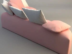 pink corner sofa 3D Model