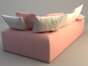 pink corner sofa 3D मॉडल