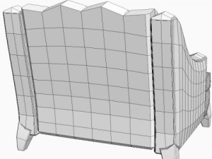 white armchair tufted back 3D Model