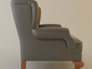 wing chair tufted back 3D Model