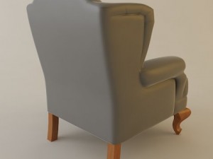 wing chair tufted back 3D Model