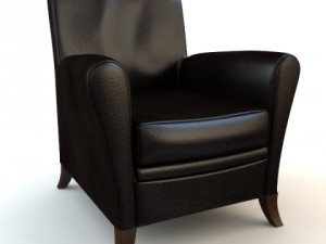 black armchair 3D 모델