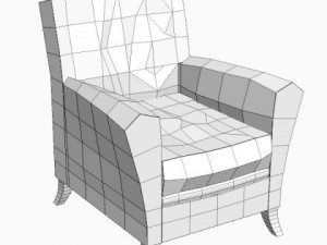 black armchair 3D 모델