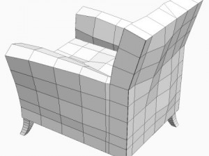 black armchair 3D 모델