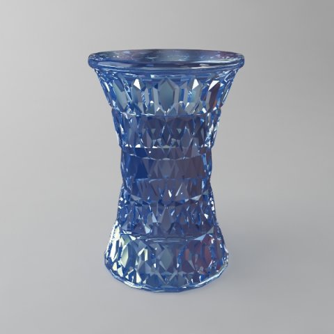 blue glass stool 3D मॉडल .c4d .max .obj .3ds .fbx .stl .blend