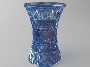 niebieski szklany stołek Model 3D
