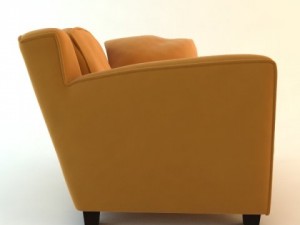 orange armchair with throw pillow 3D 模型