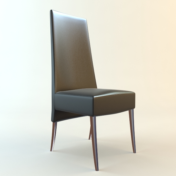 high back side chair 3D Model .c4d .max .obj .3ds .fbx .stl .blend 