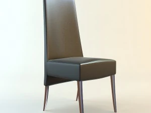 Beistellstuhl mit hoher Rückenlehne 3D Modell