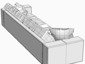 photorealistic long leather sofa 3Dモデル