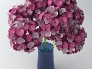 bouquet in vase 2 3D Model