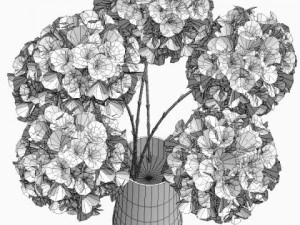 bouquet in vase 2 3D Model