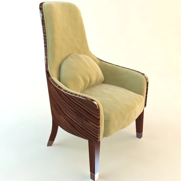 elegant zebrawood armchair 3D Model .c4d .max .obj .3ds .fbx .stl .blend 