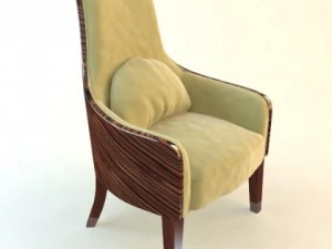 elegant zebrawood armchair 3D Model