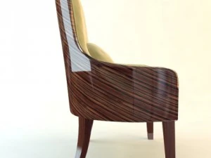 elegant zebrawood armchair 3D Model