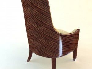 elegant zebrawood armchair 3D 模型