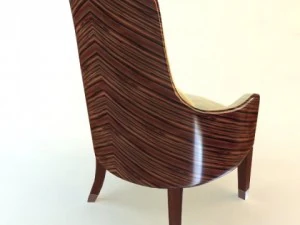 elegant zebrawood armchair 3D Model