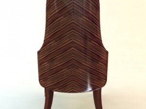 elegant zebrawood armchair 3D 模型