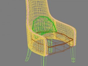 elegant zebrawood armchair 3D 模型