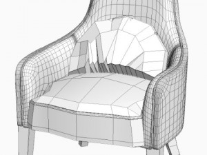 elegant zebrawood armchair 3D 模型