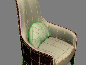 elegant zebrawood armchair 3D Model