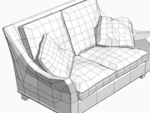 2 seater sofa 3D मॉडल