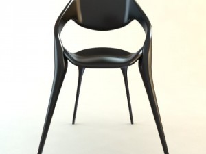 black plastic chair stackable Modelo 3D