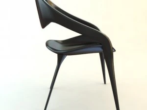 black plastic chair stackable 3D Model