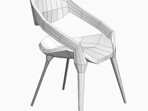 black plastic chair stackable 3D Model