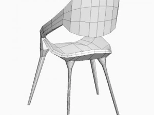 black plastic chair stackable 3D Model