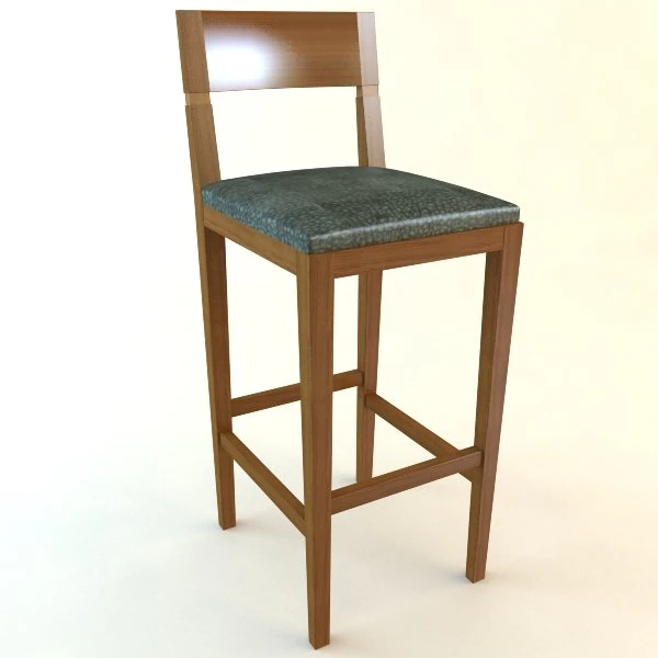 wooden bar stool 3D Model .c4d .max .obj .3ds .fbx .stl .blend 