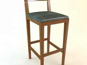 wooden bar stool Modello 3D
