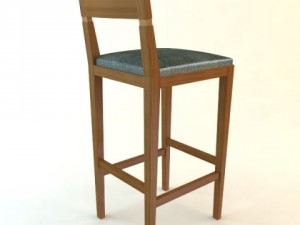 wooden bar stool 3D Model