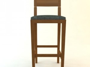 wooden bar stool 3D Model